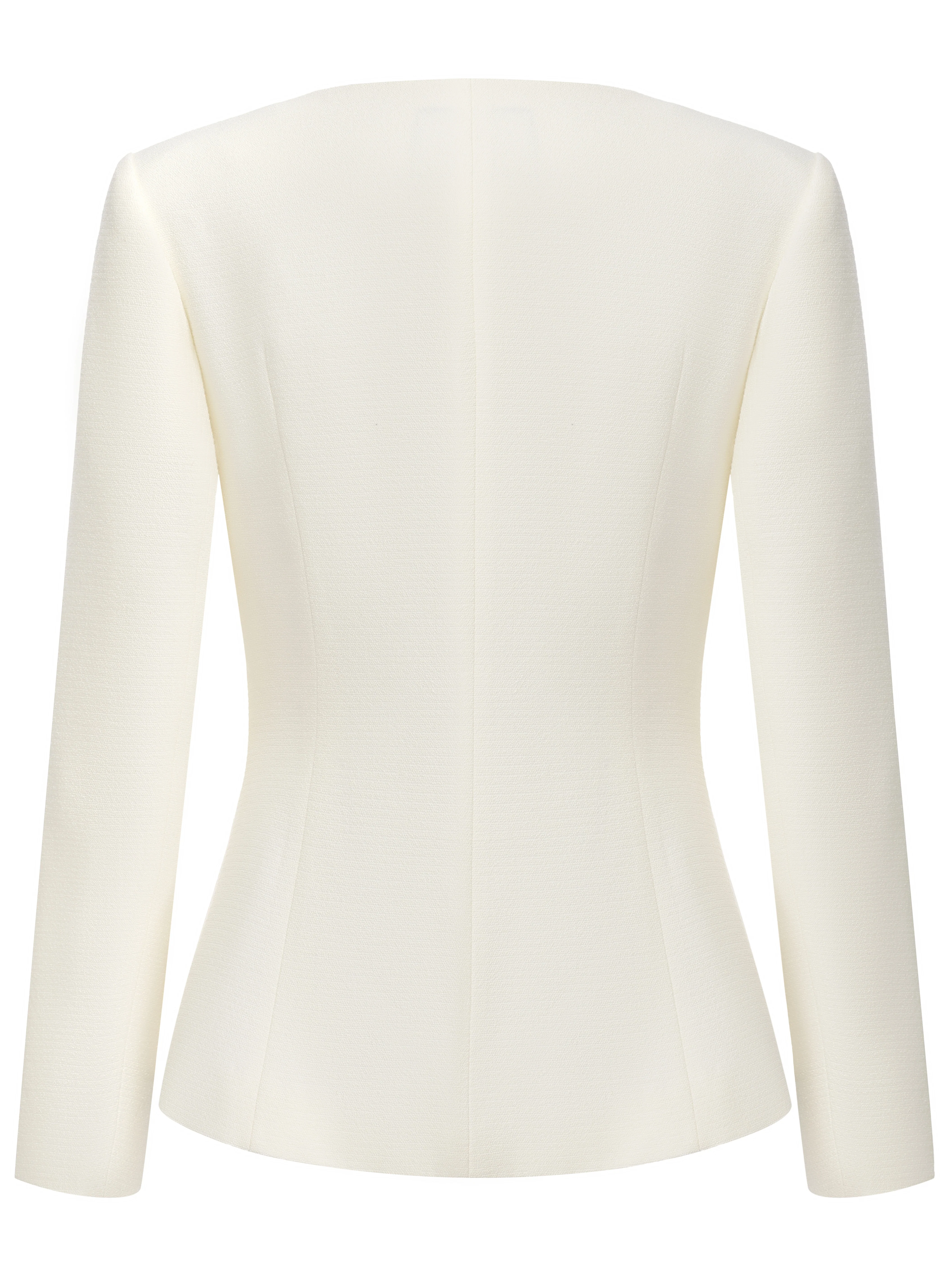 Natalia Tailored Hidden-Placket White Blazer - Image 9