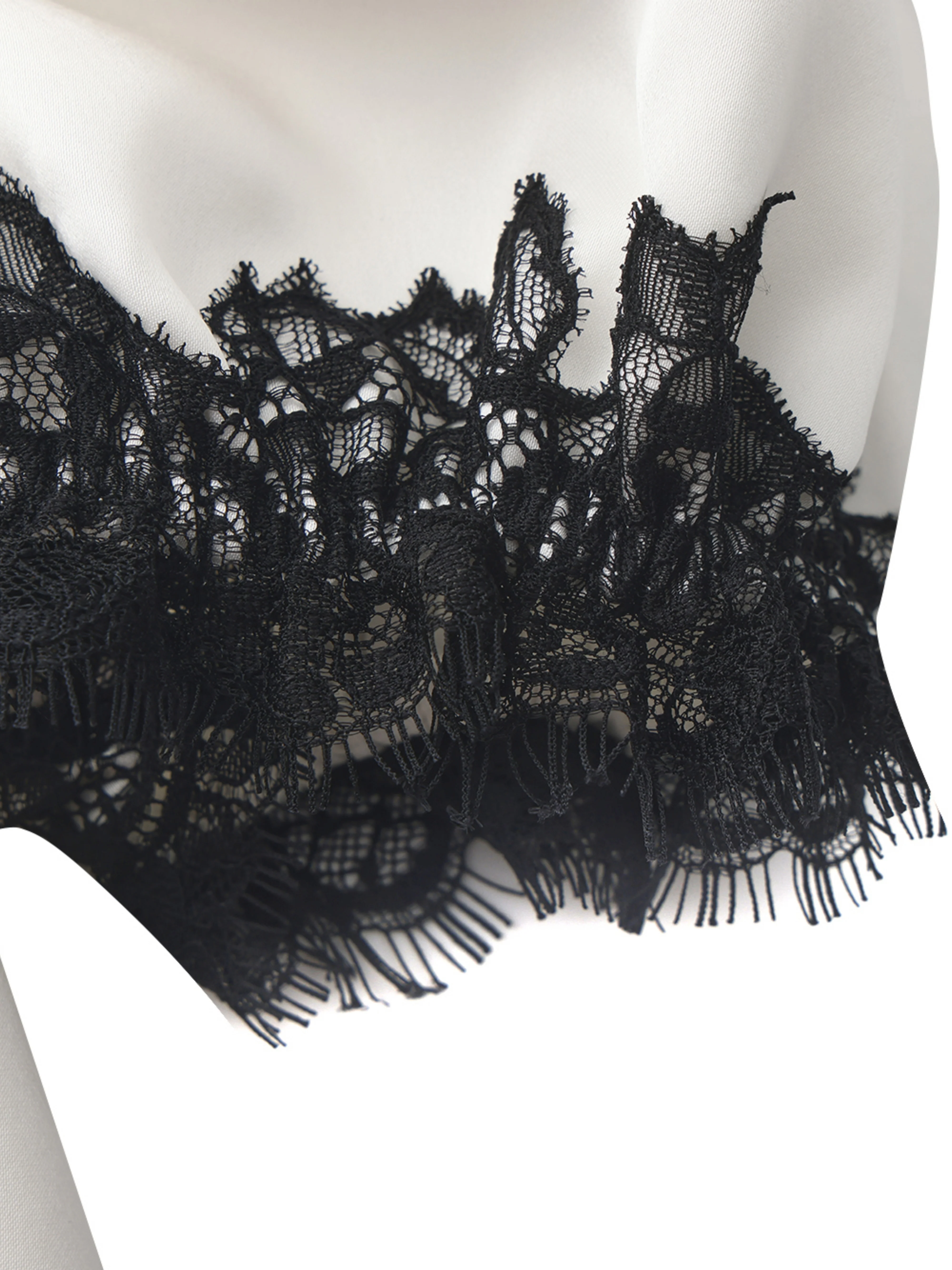 Natalia White Lace Puff Sleeve Mini Dress - Image 6