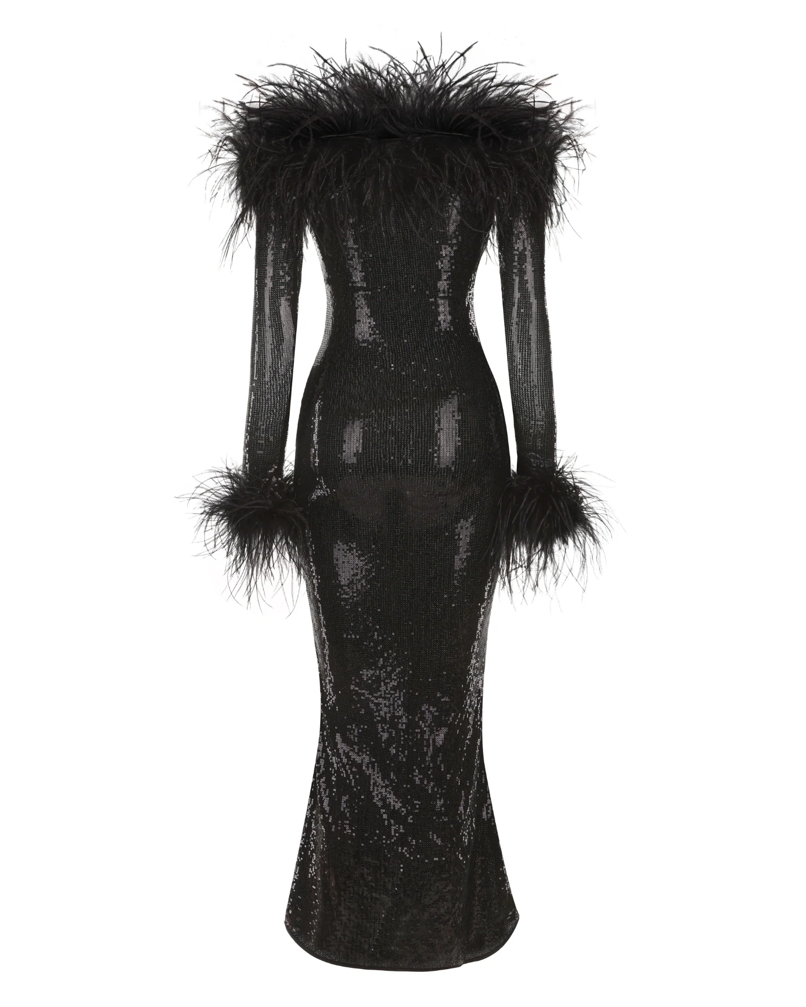 Neva Sequin Maxi Dress (Black) - Image 5