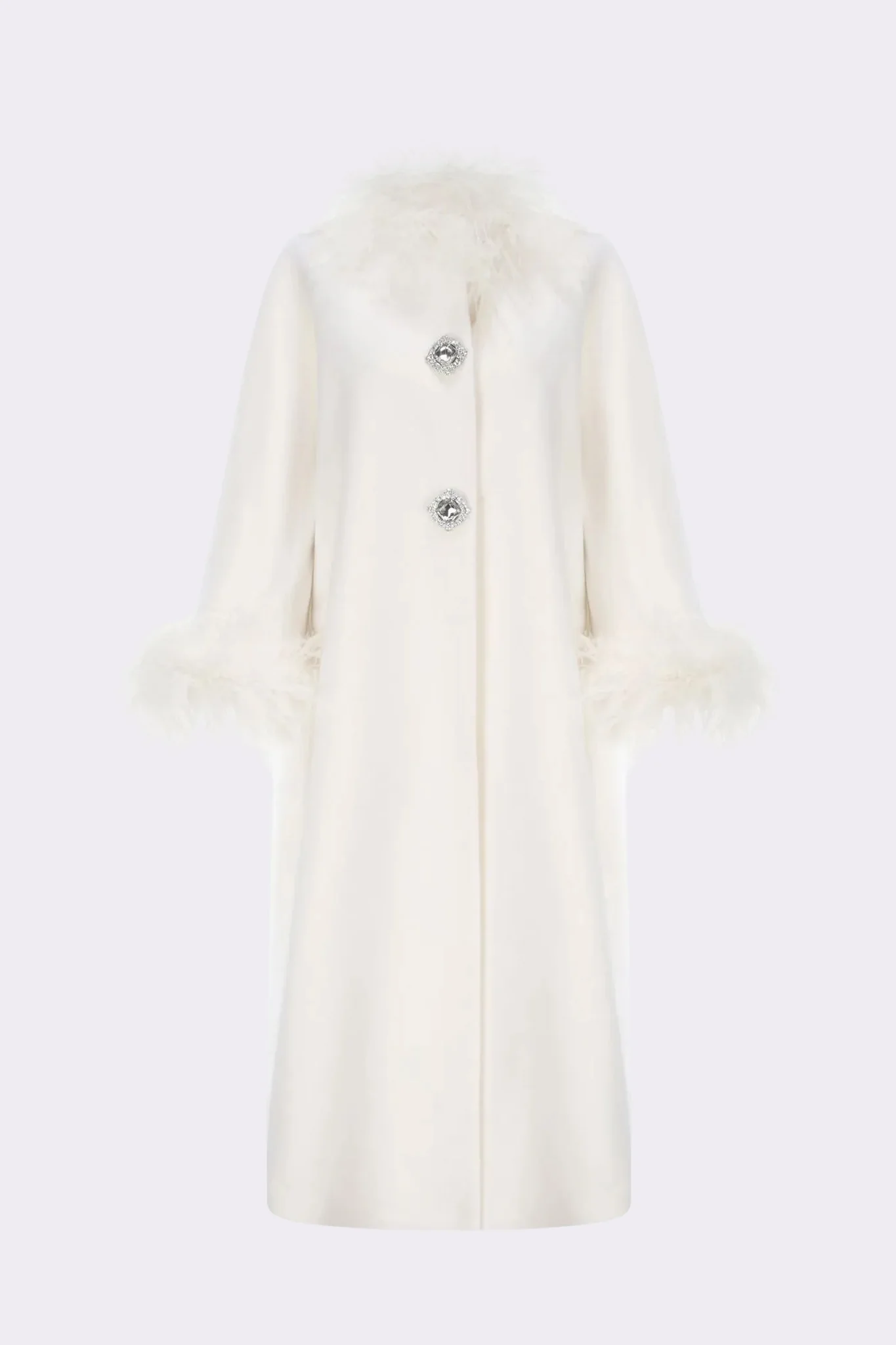 Nina Feather Coat (White) (Final Sale) - Image 10