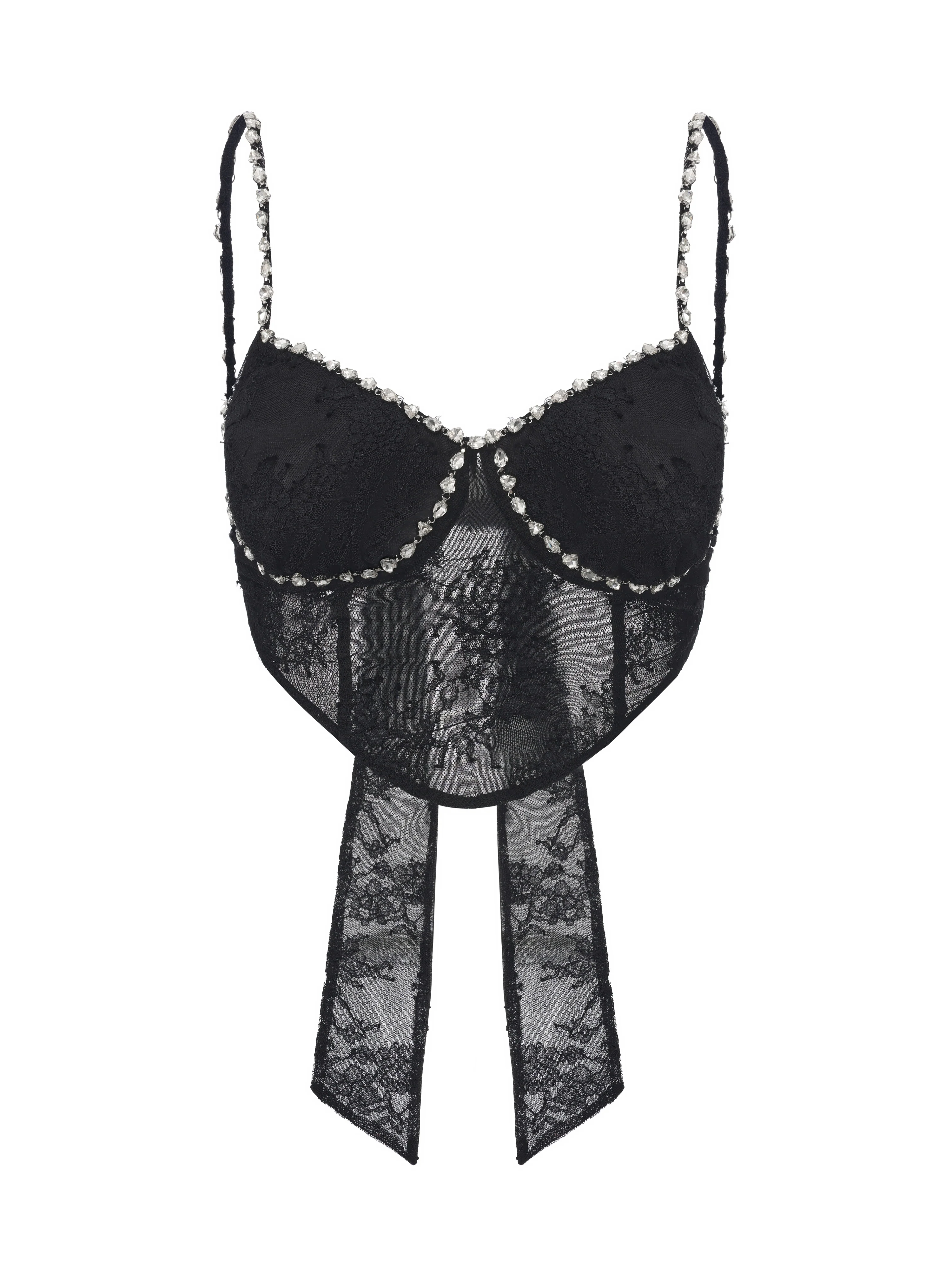 Noemi Lace Bow Black Top - Image 7