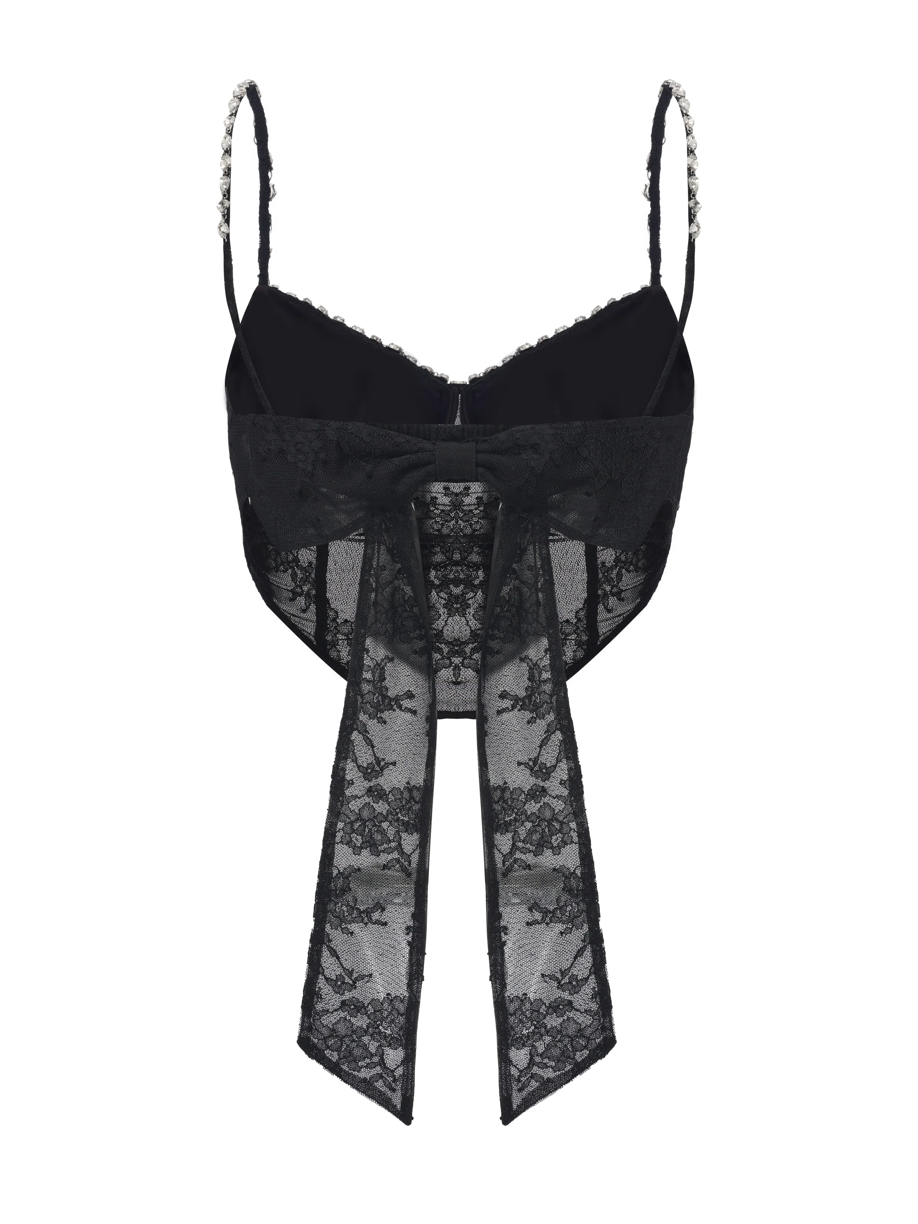 Noemi Lace Bow Black Top - Image 9