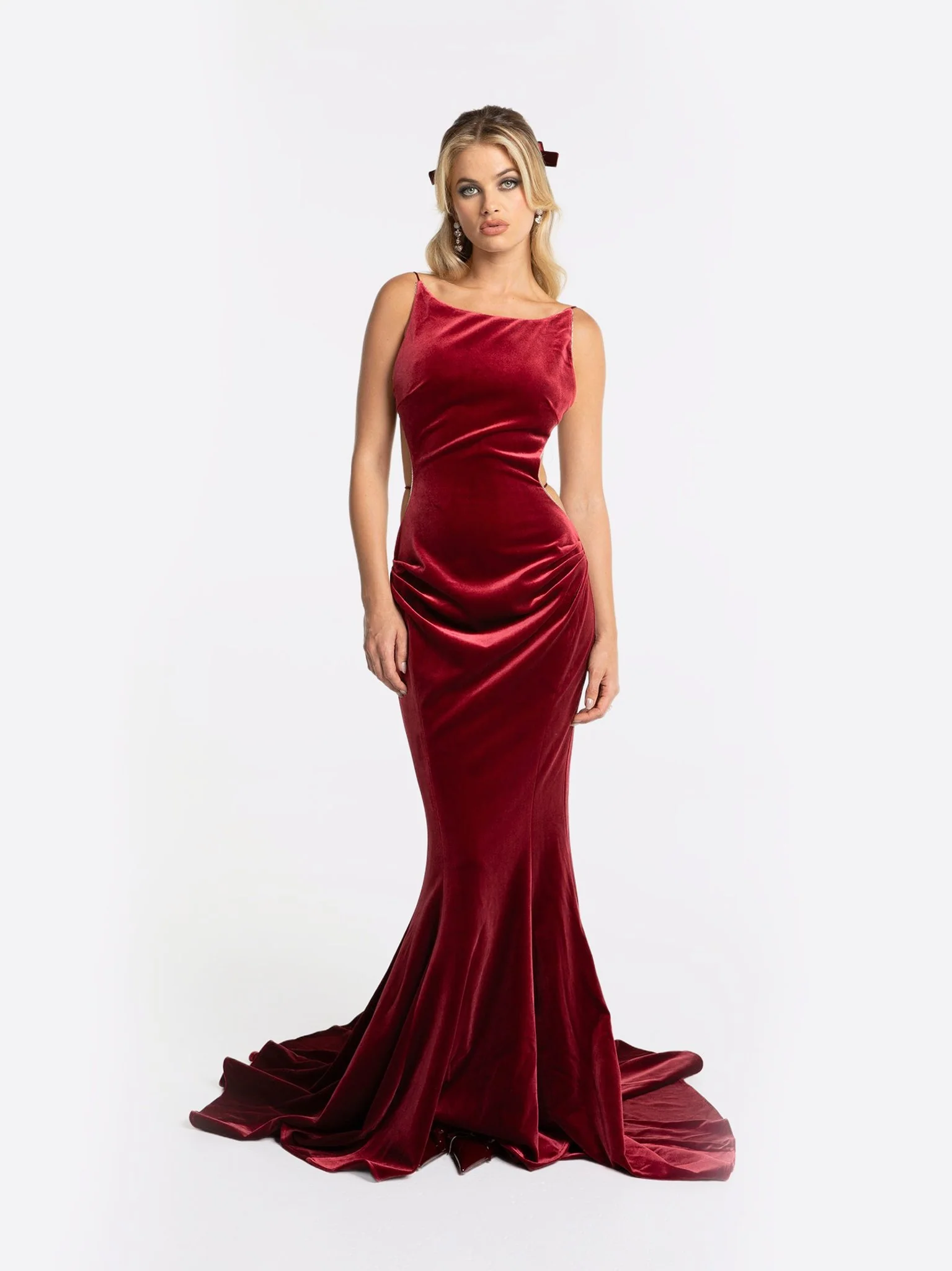 Pauline Velvet Dress (Red)