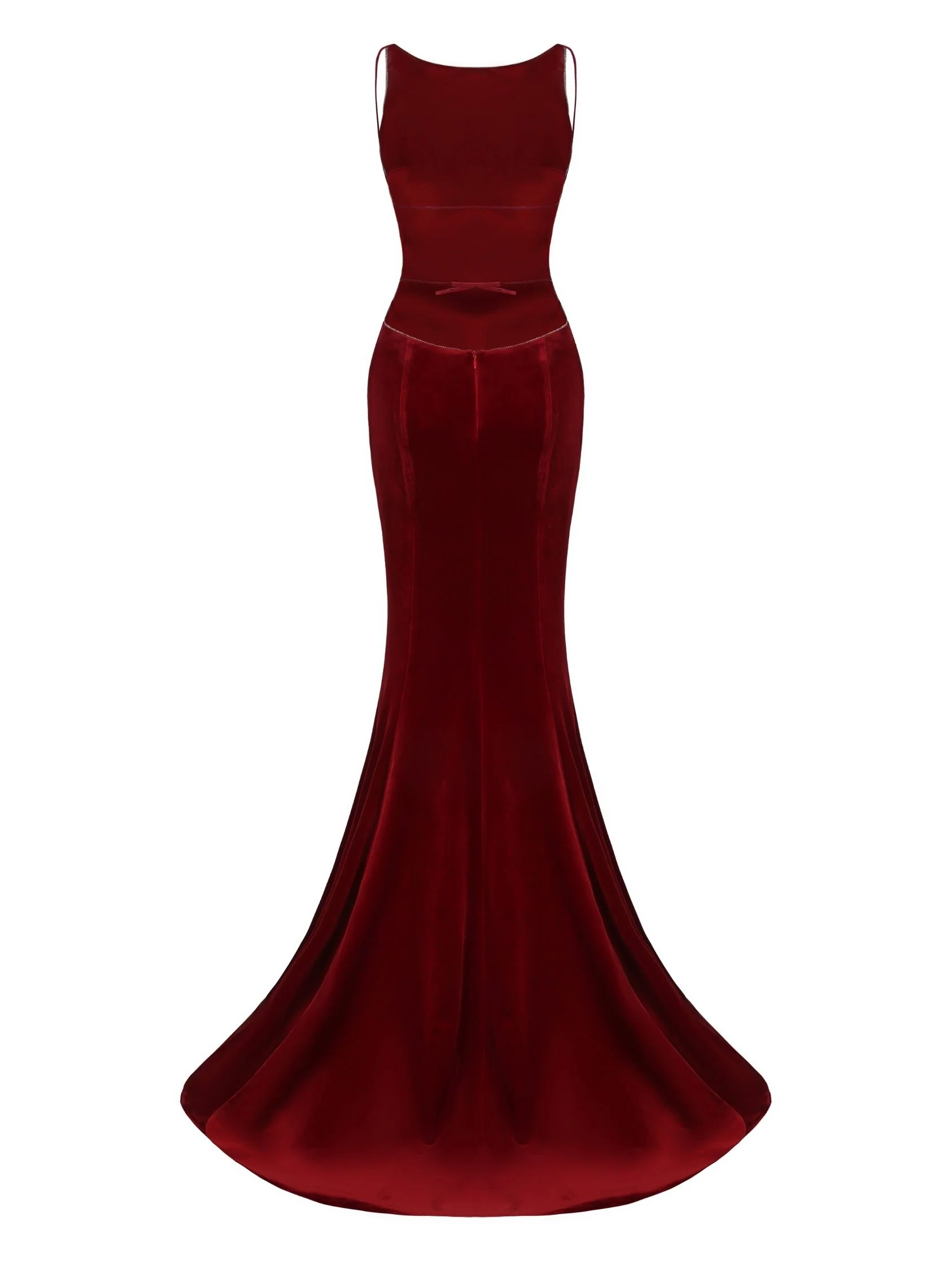Pauline Velvet Dress (Red) - Image 11
