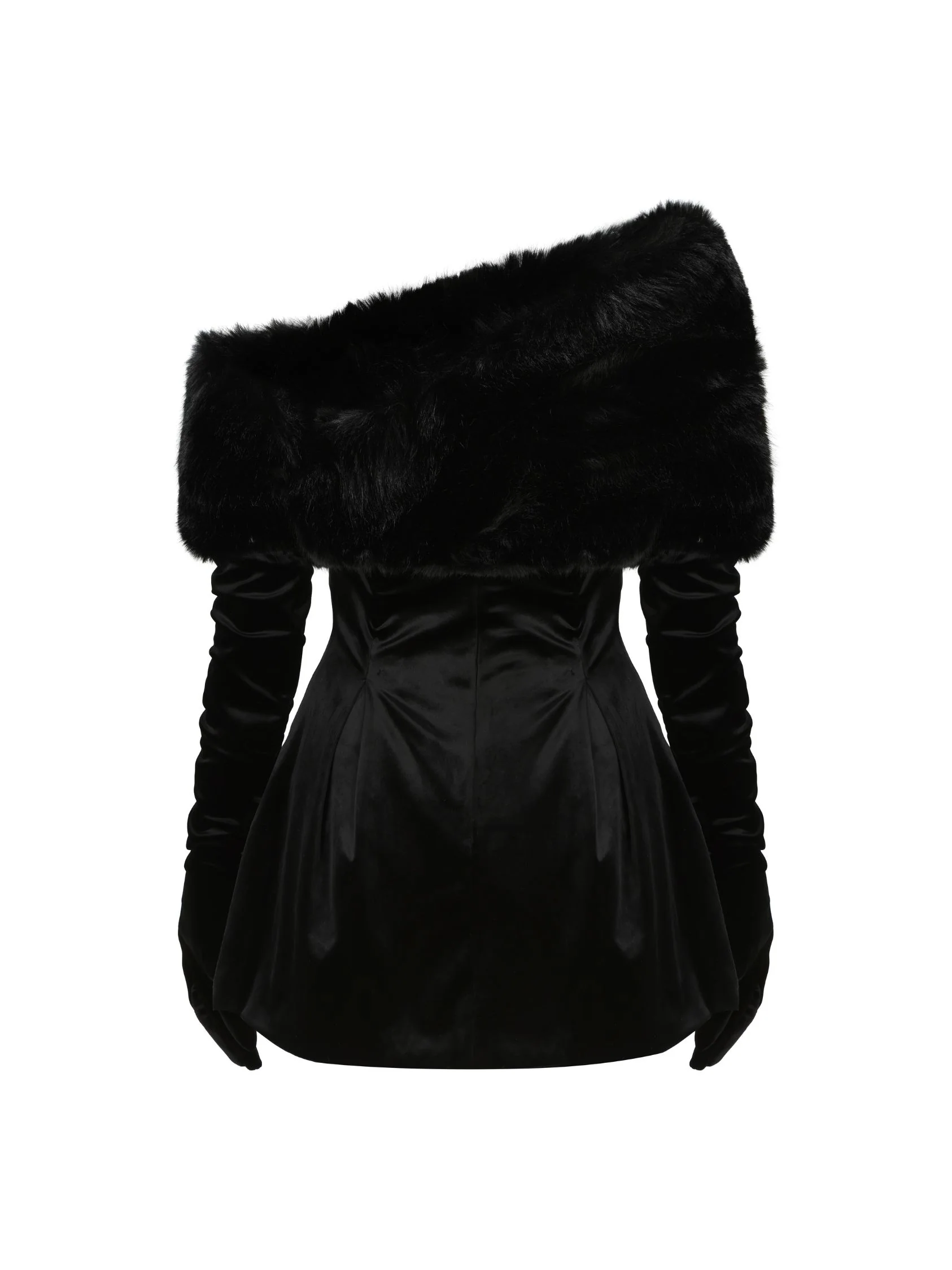 Simone Velvet Dress (Black) - Image 8