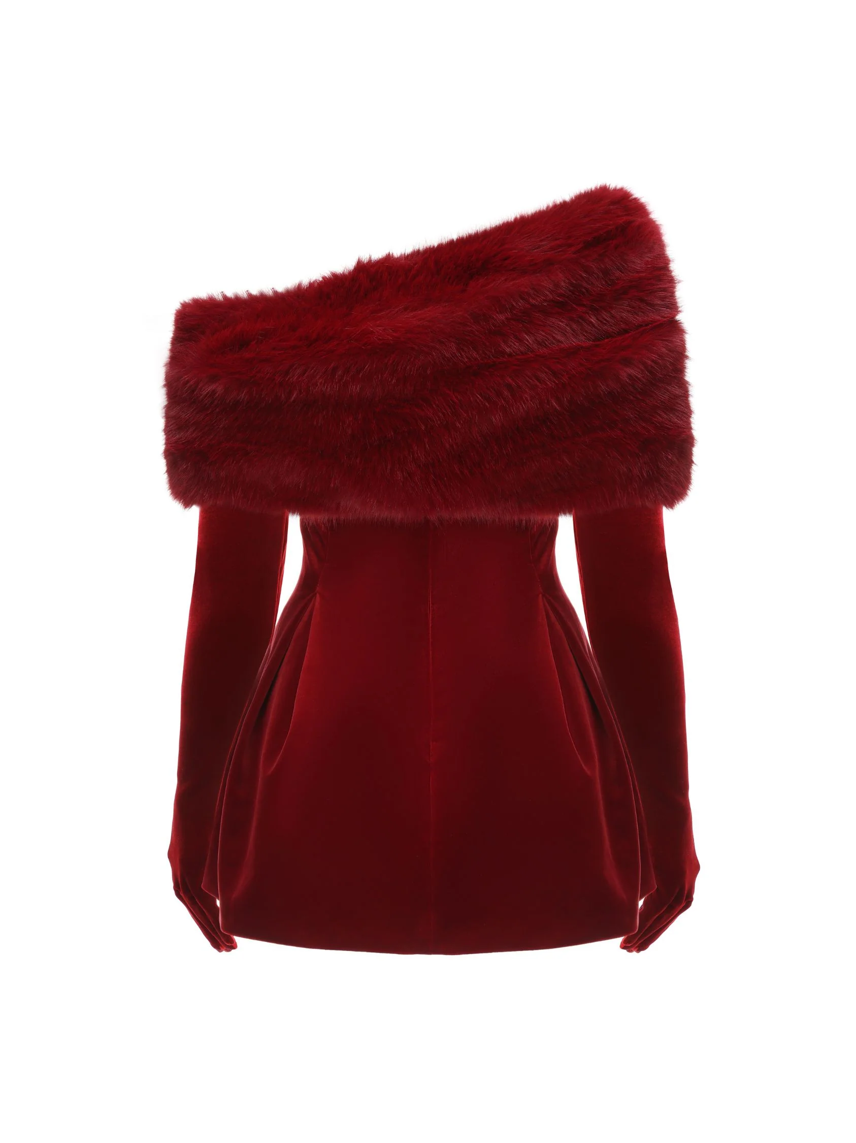 Simone Velvet Dress (Red) - Image 8