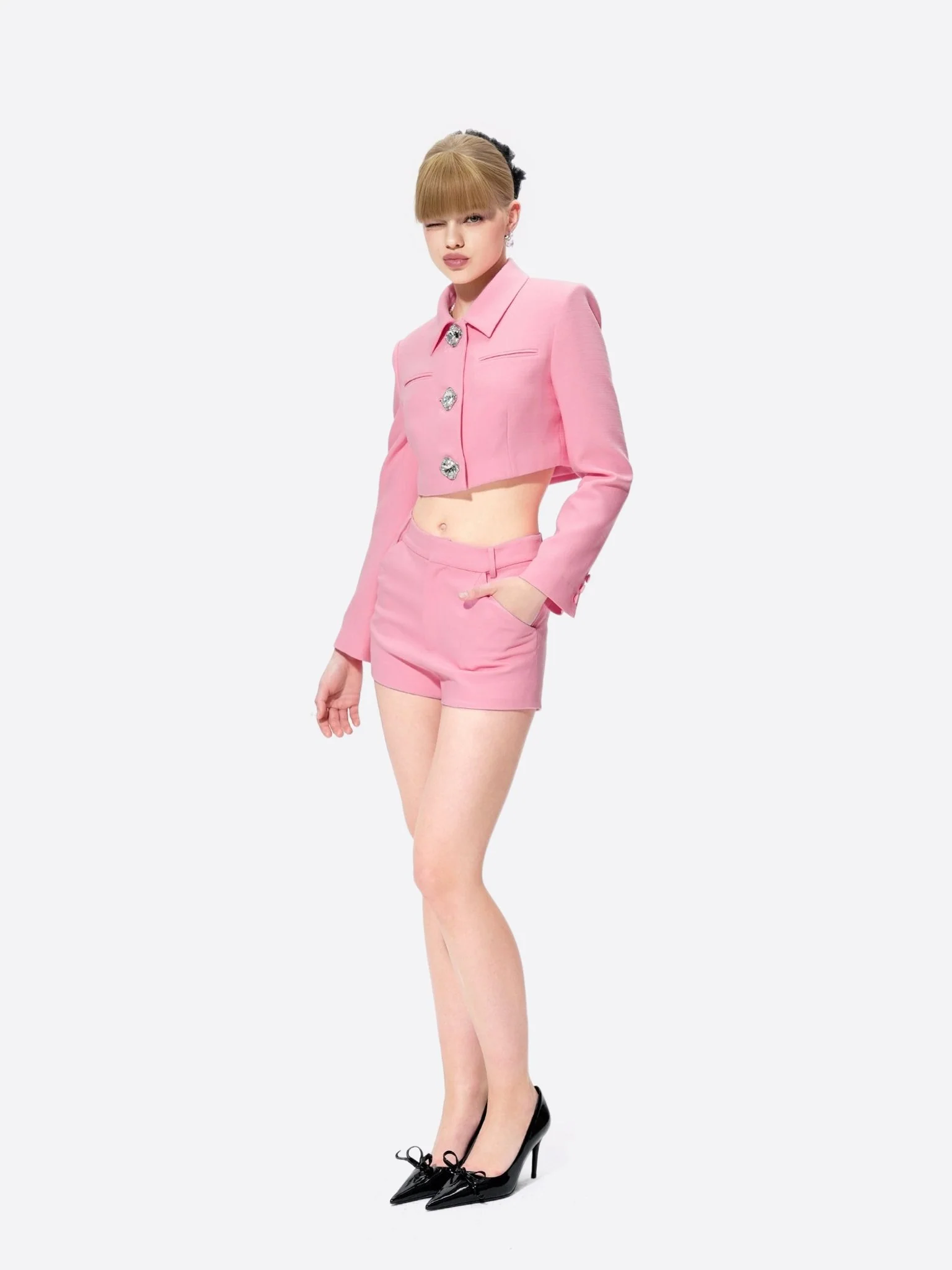 Tatiana Crop Blazer (Pink) - Image 4