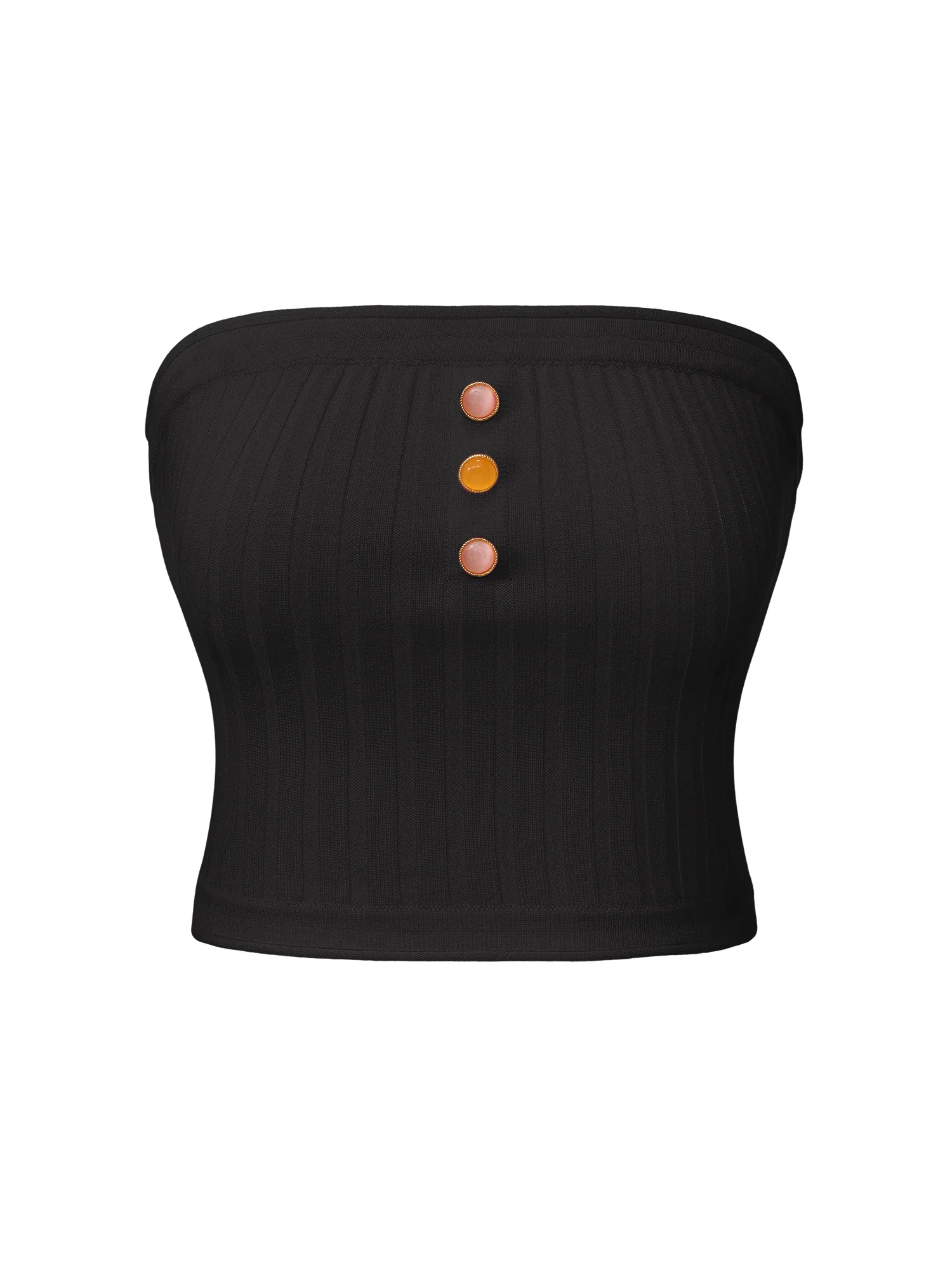 Tessa Black Knit Tube Top - Image 5