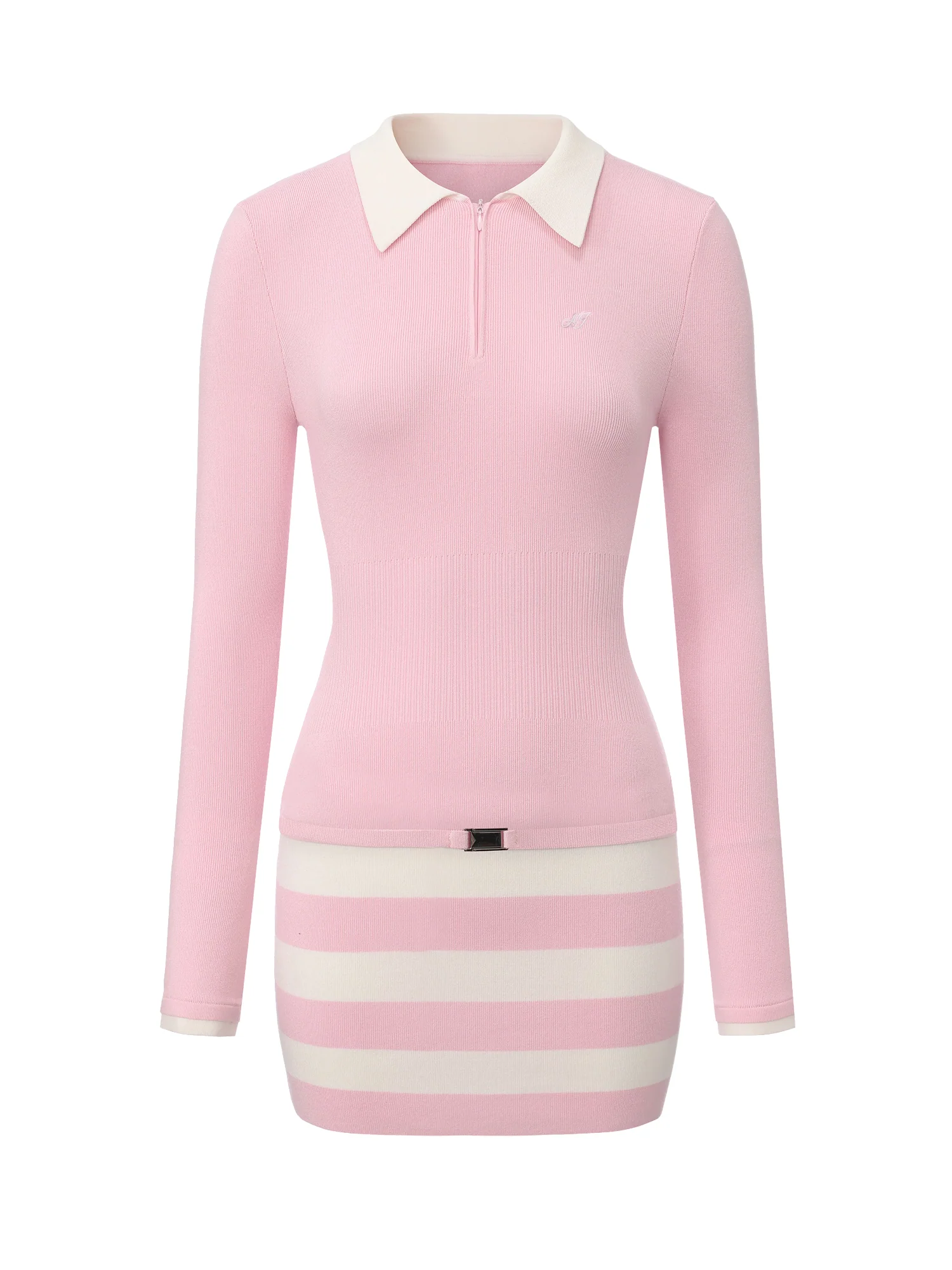 Tessa Striped Pink Knit Dress - Image 8