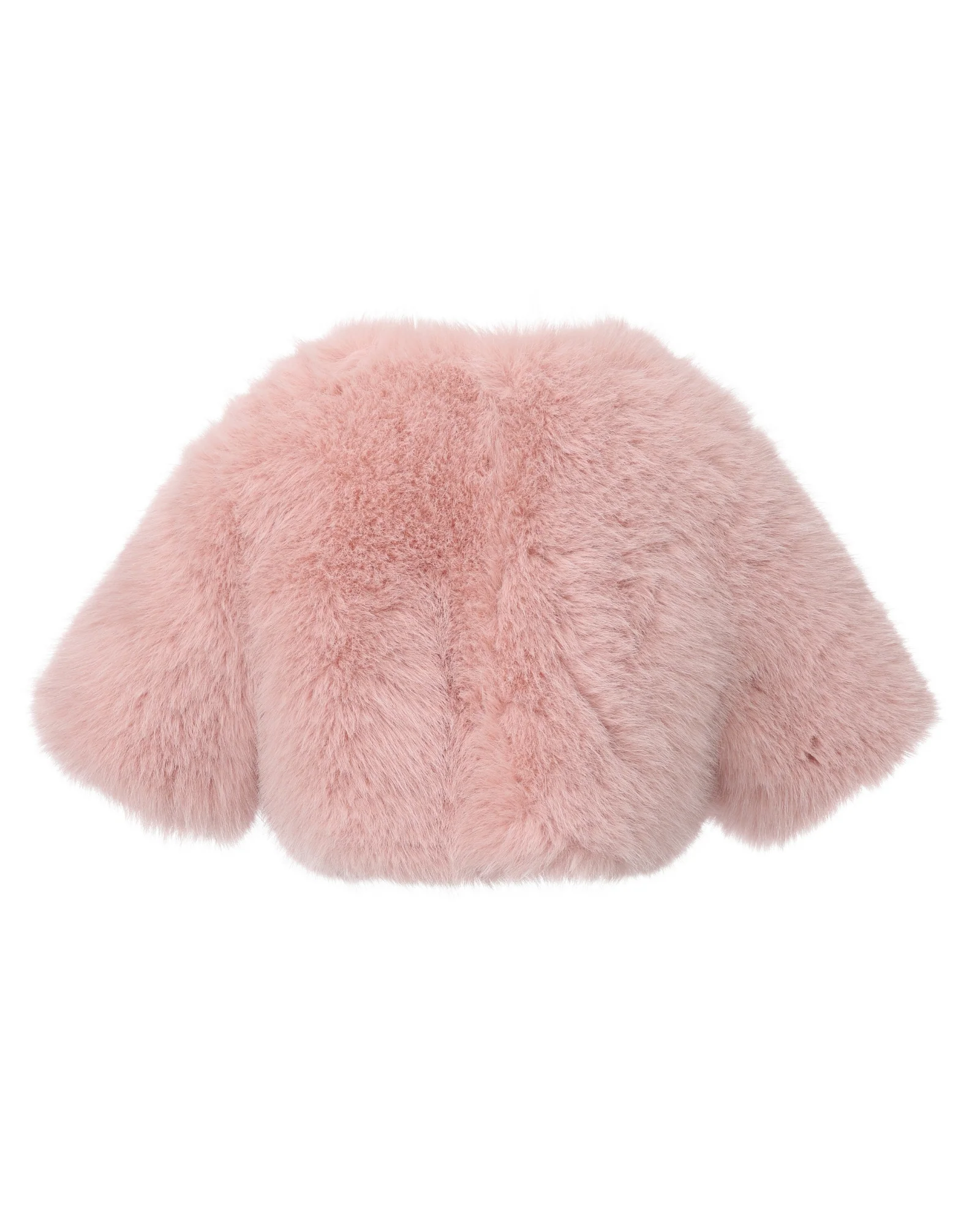 Thalia Cropped Faux Fur Jacket (Pink) - Image 5