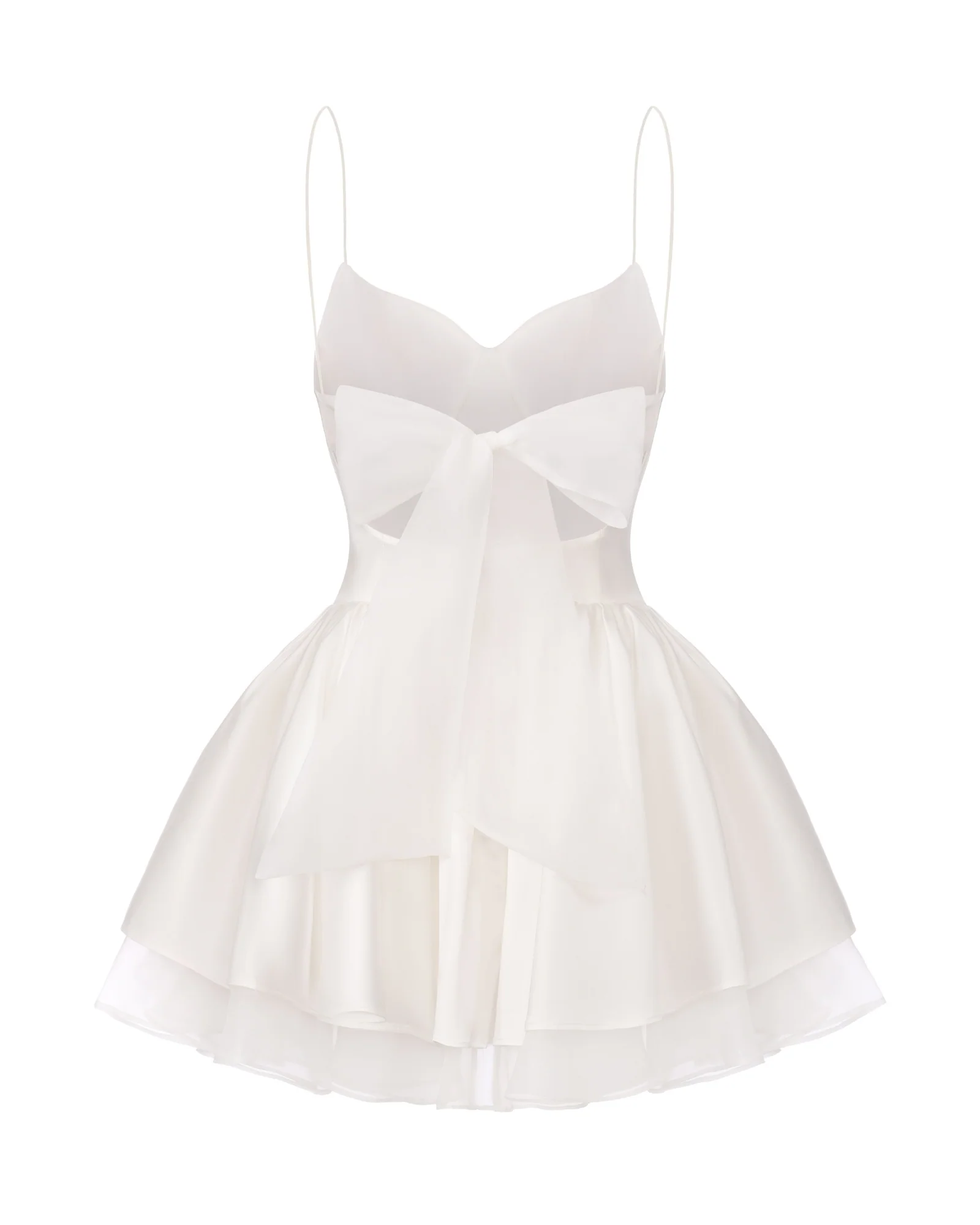 Veronica Backless Mini Dress (White) - Image 7