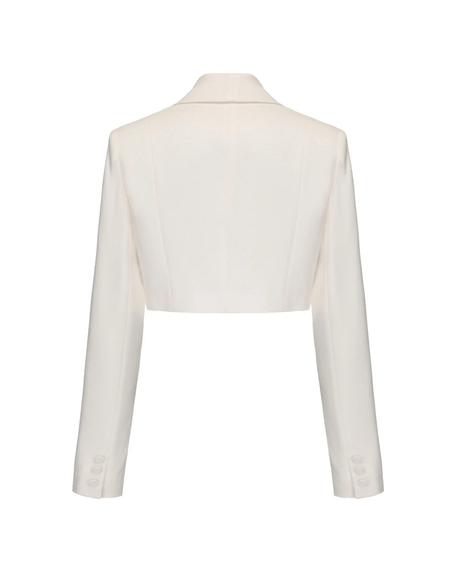 Veronica Crop Blazer (White) - Image 4