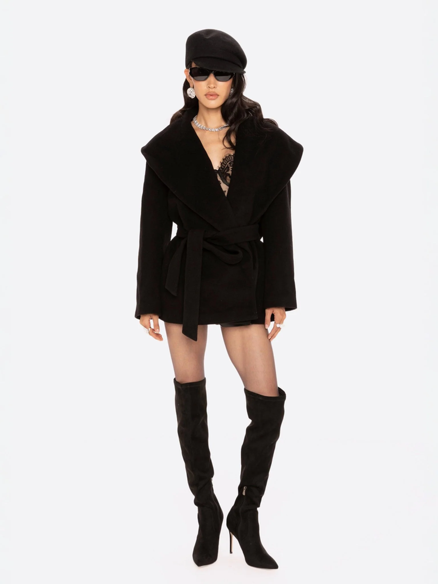 Victoria Bow Coat (Black) - Image 2