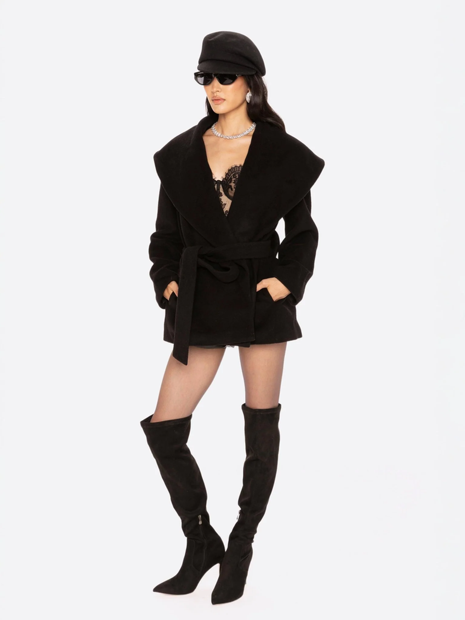 Victoria Bow Coat (Black) - Image 3