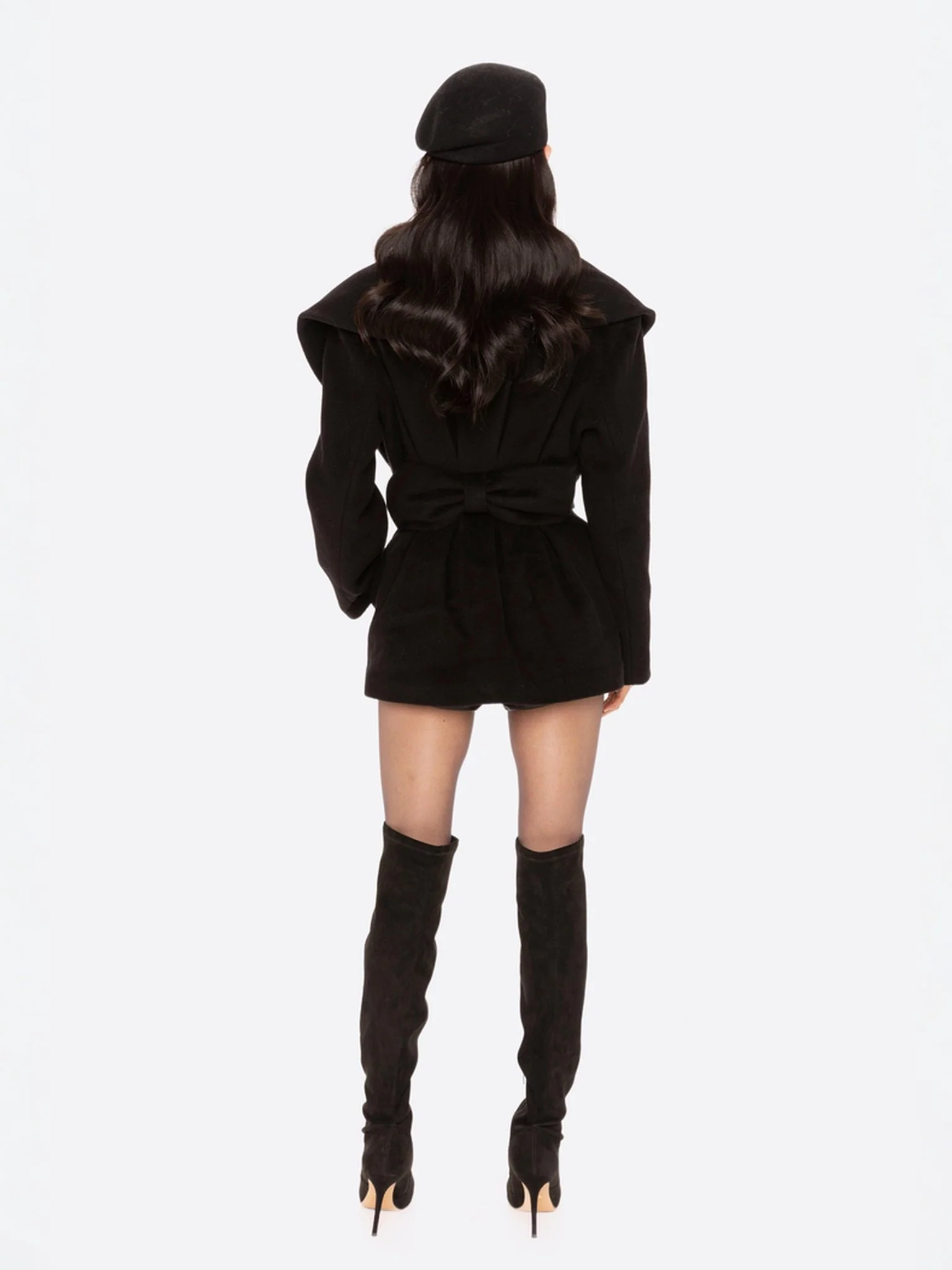 Victoria Bow Coat (Black) - Image 4