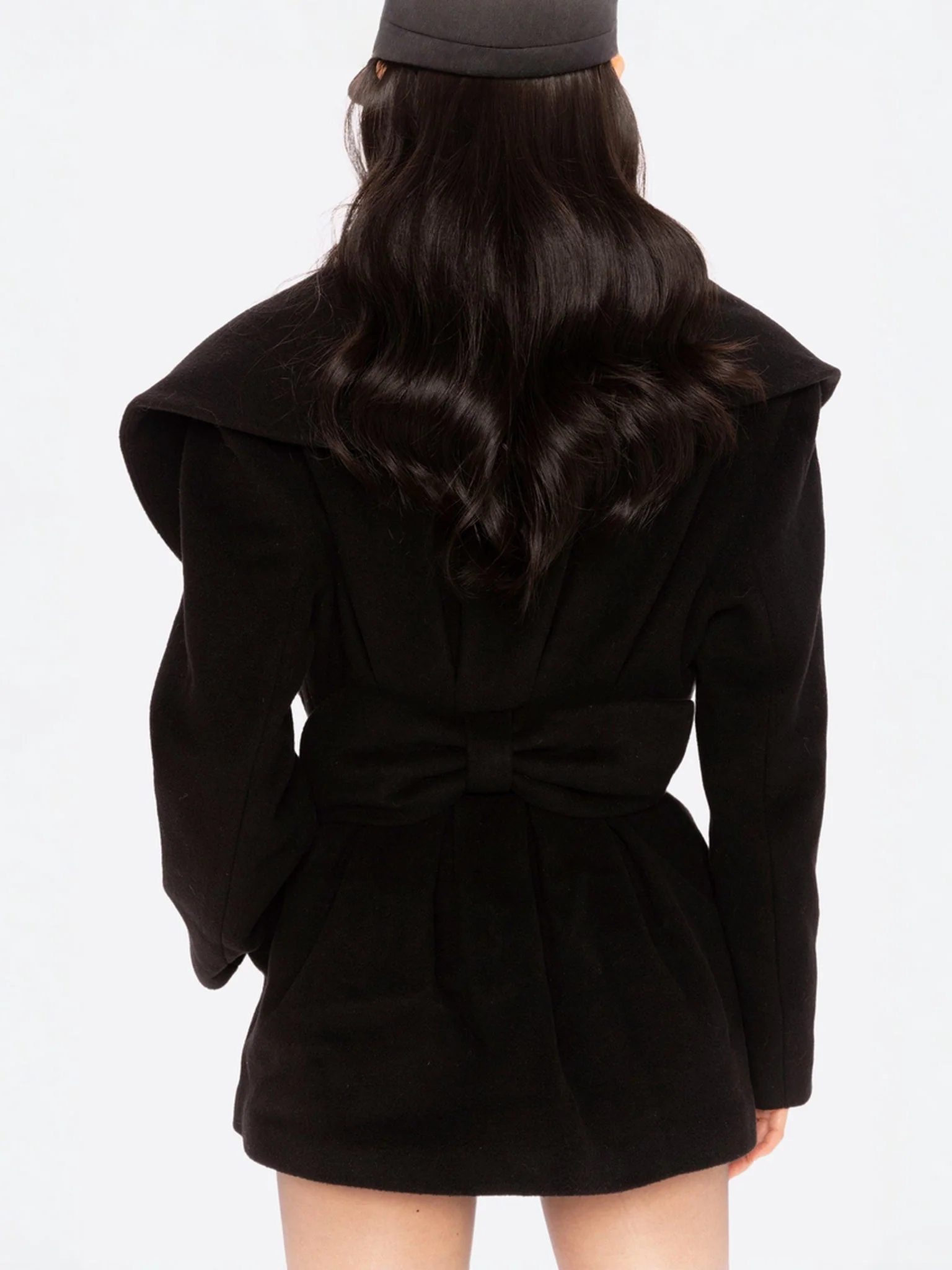 Victoria Bow Coat (Black) - Image 5