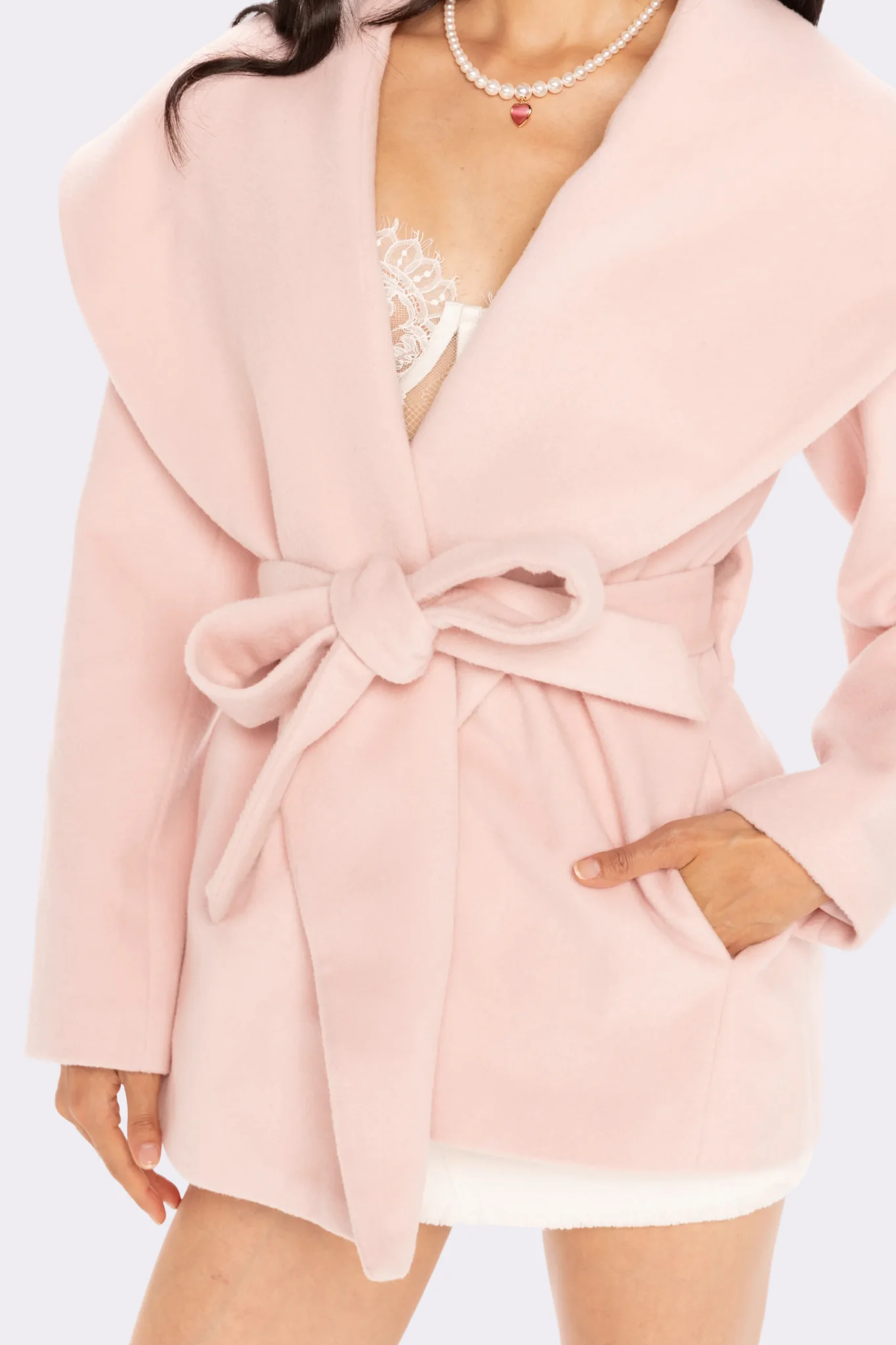 Victoria Bow Coat (Pink) - Image 7