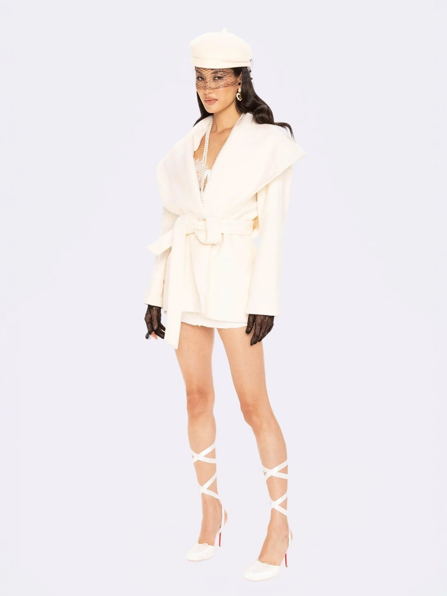 Victoria Bow Coat (White) - Image 5