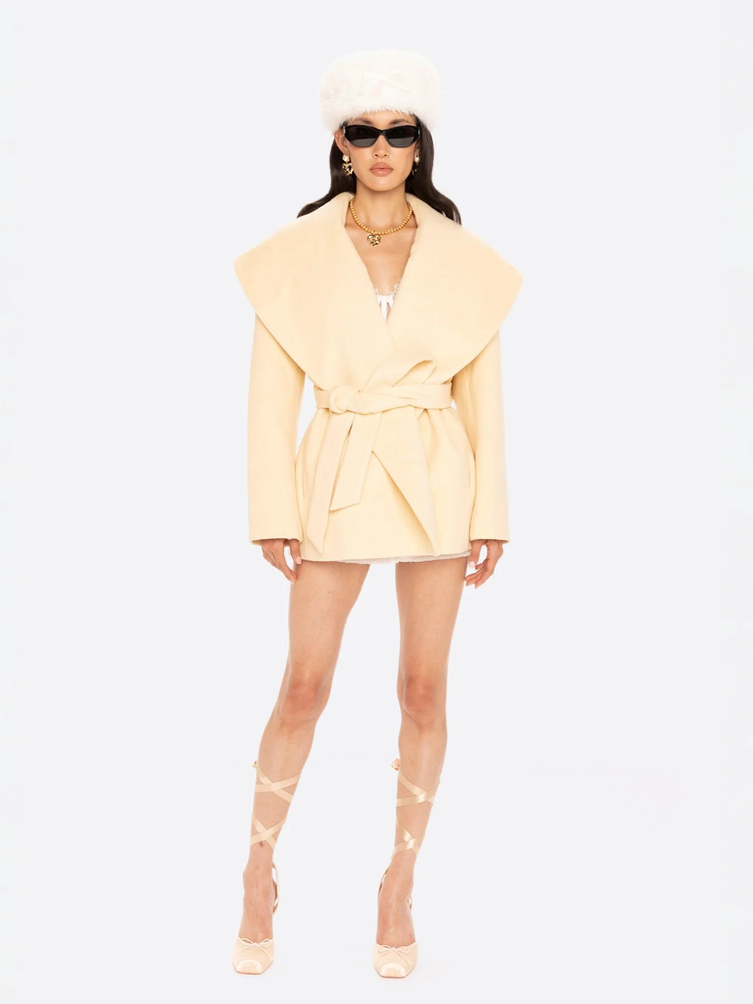 Victoria Bow Coat (Yellow) - Image 2