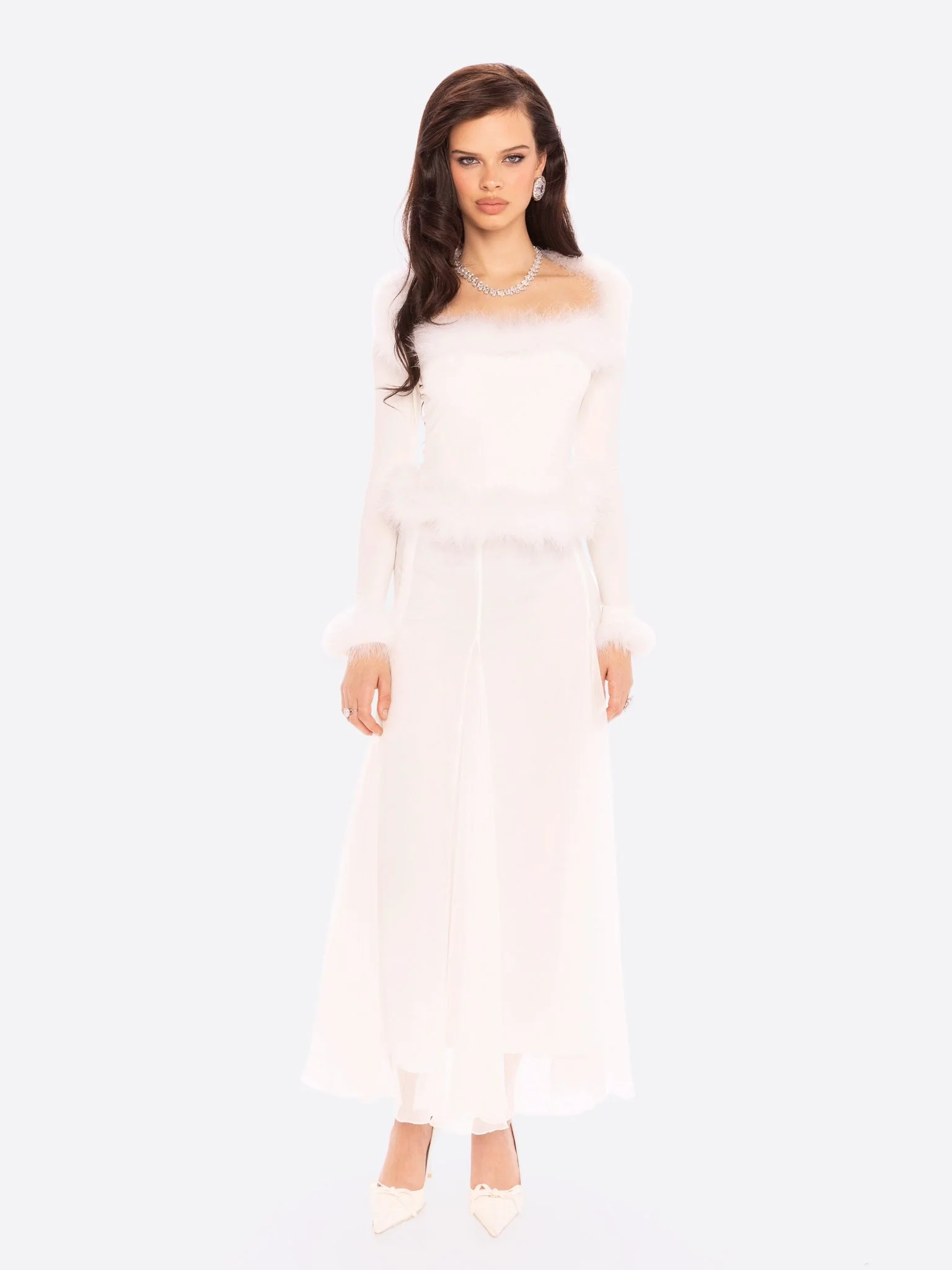 Viola Feather Top (White) - Image 5