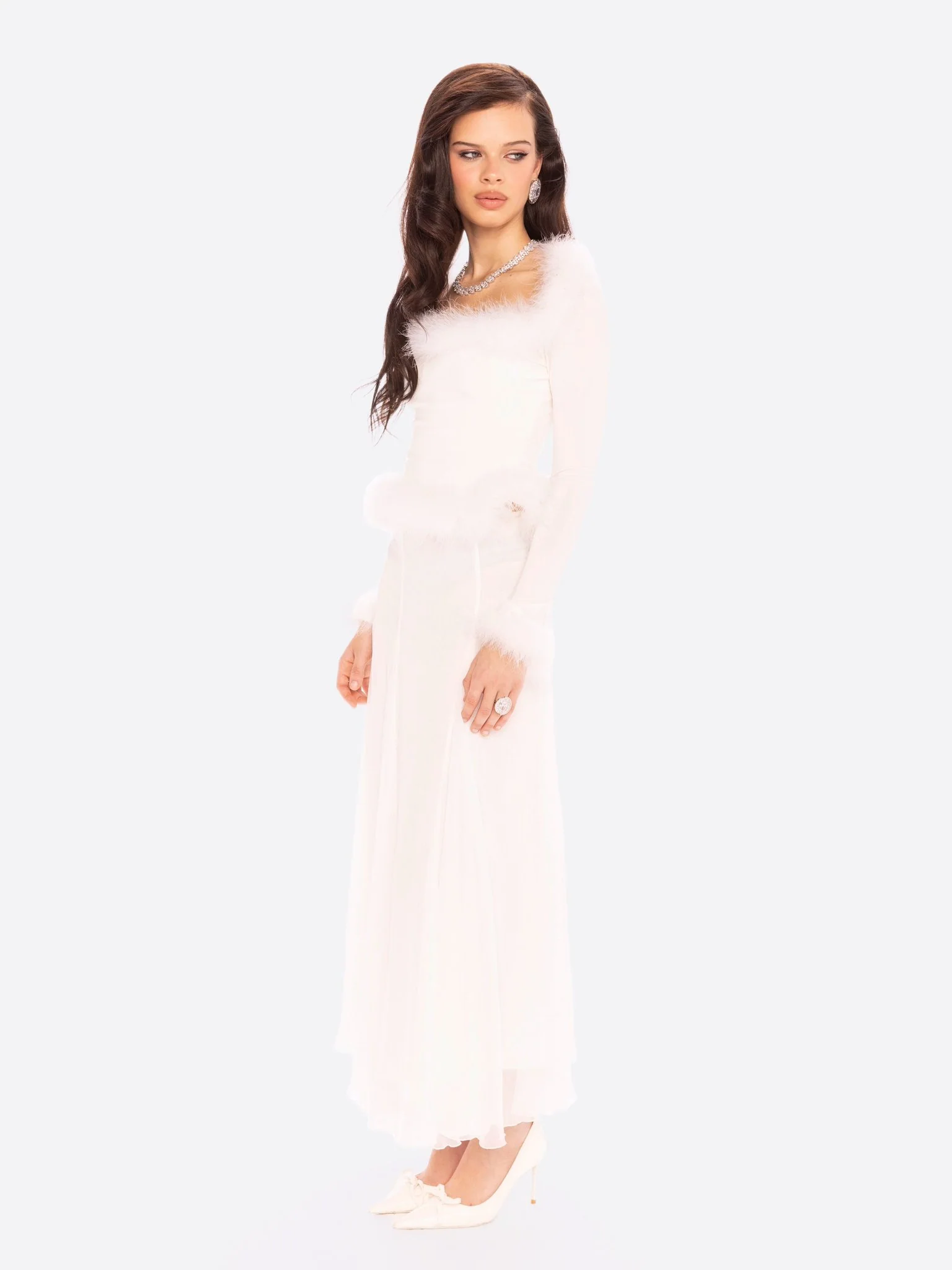 Viola Feather Top (White) - Image 6