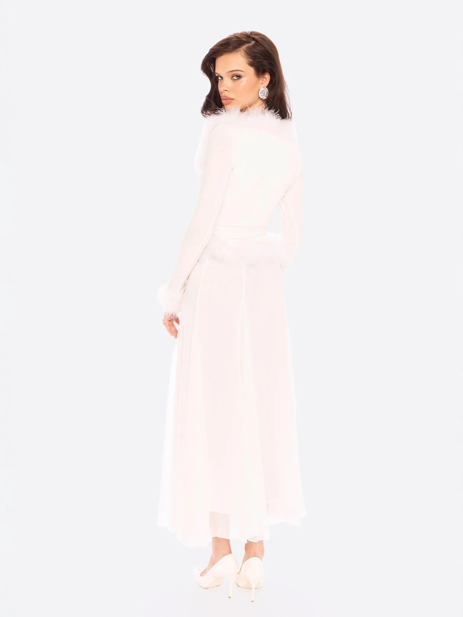 Viola Feather Top (White) - Image 7