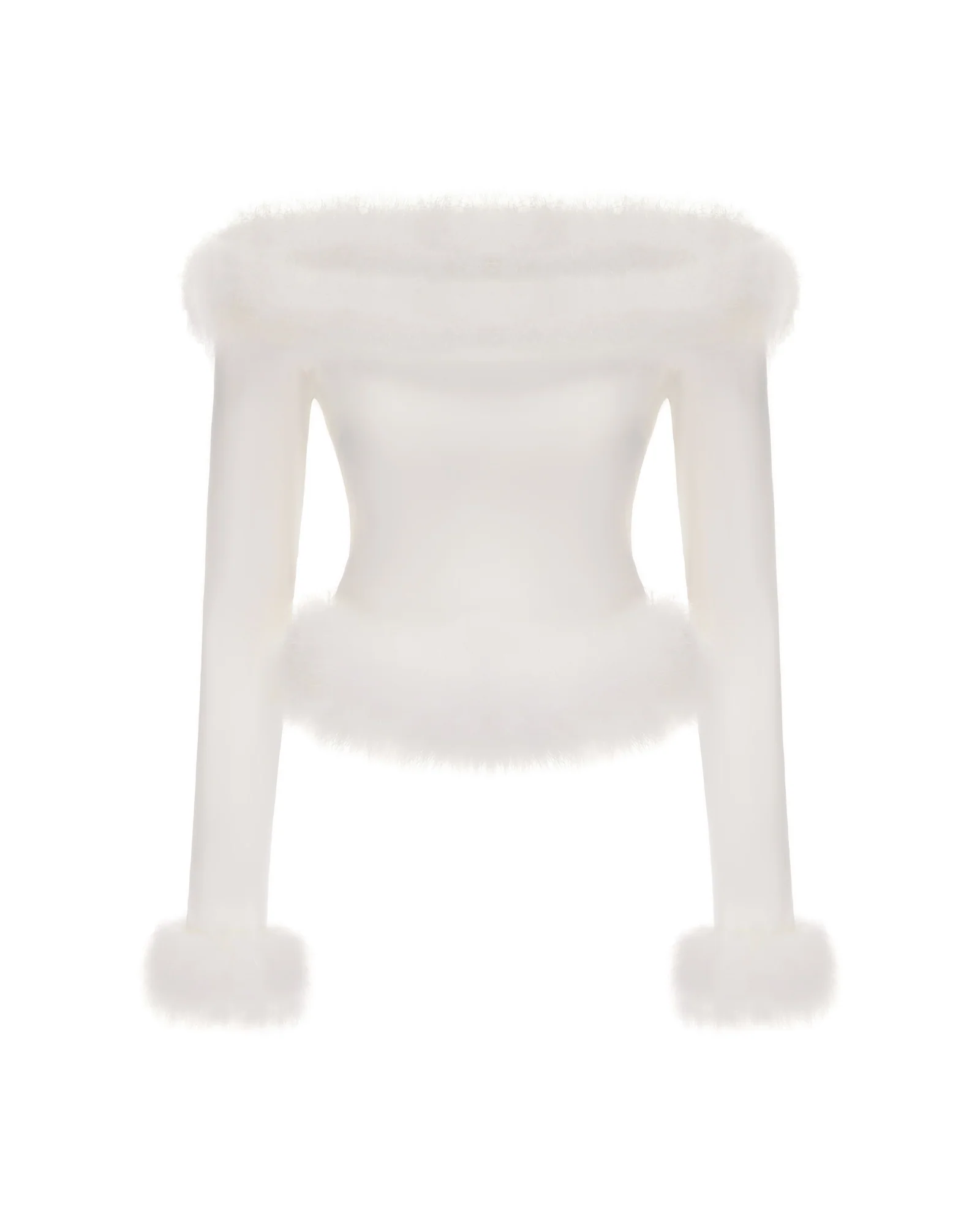 Viola Feather Top (White) - Image 8