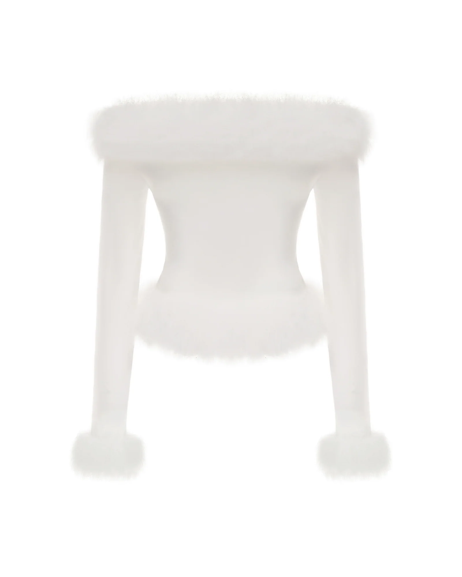Viola Feather Top (White) - Image 9