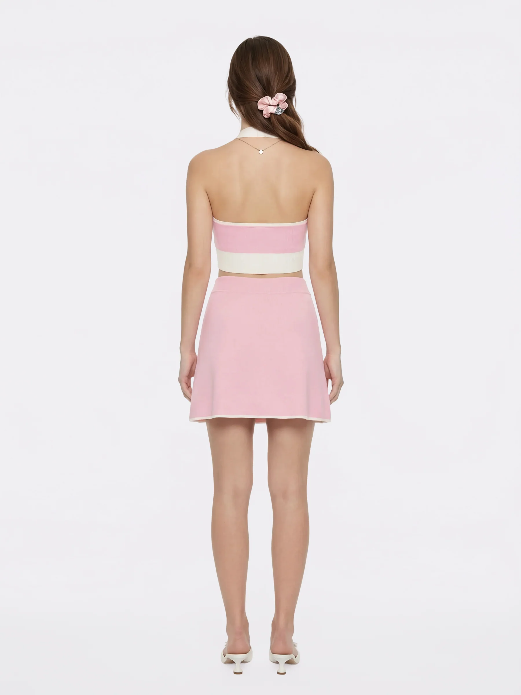 Wilhelmina Contrast A-Line Pink Skirt - Image 5