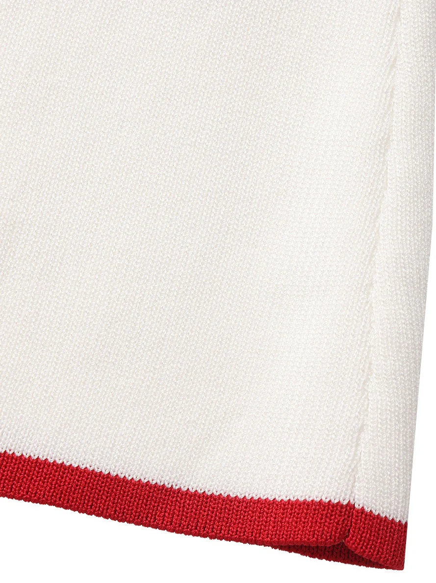 Wilhelmina Contrast A-Line White Skirt - Image 9