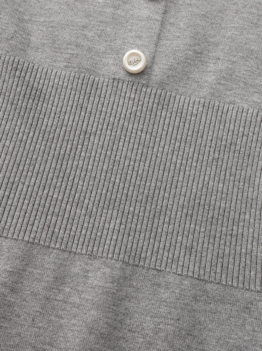 Wilhelmina Contrast-Trim Knit Grey Mini Dress - Image 5