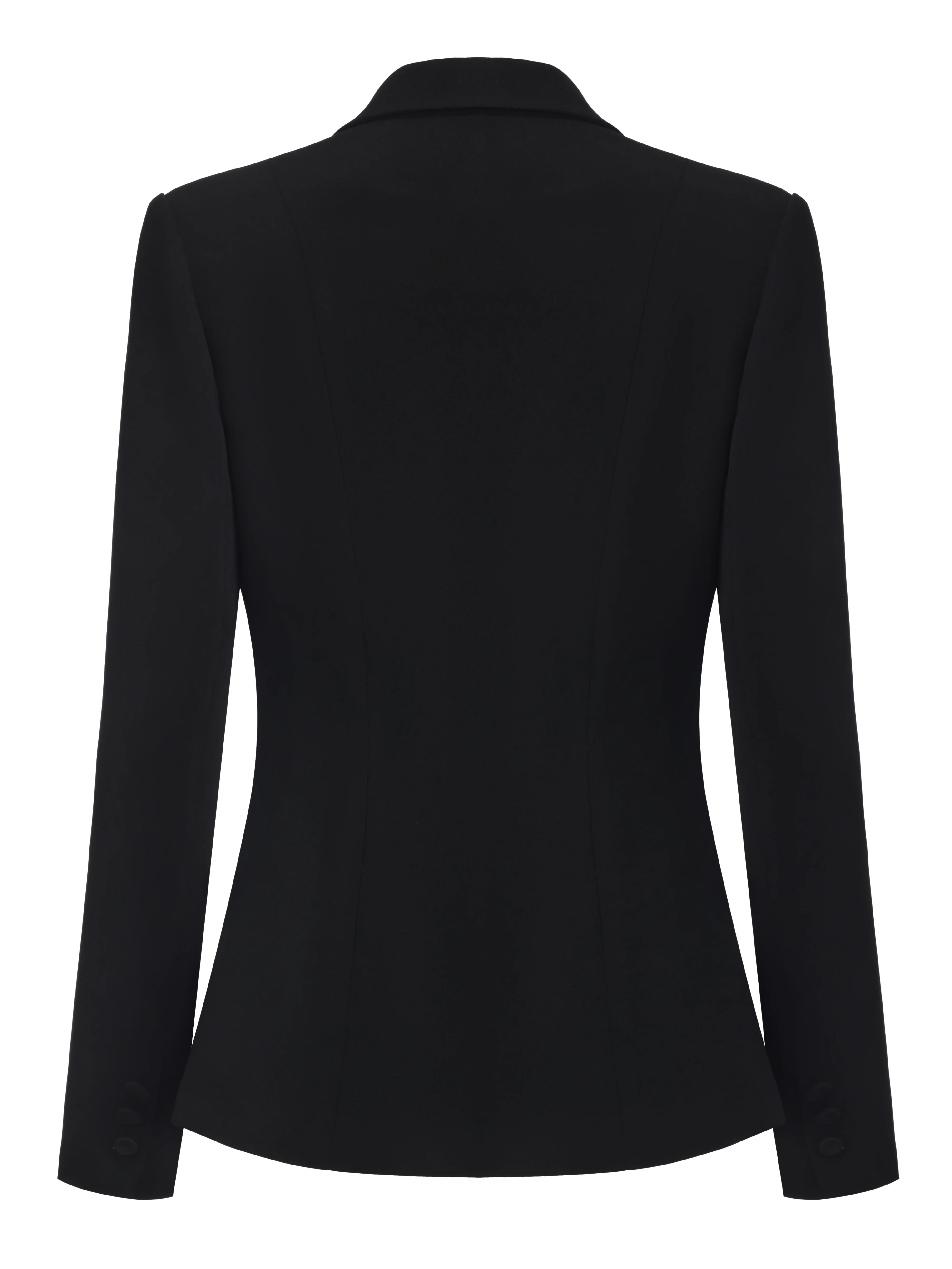 Yvette Satin Lapel Tailored Black Blazer - Image 13