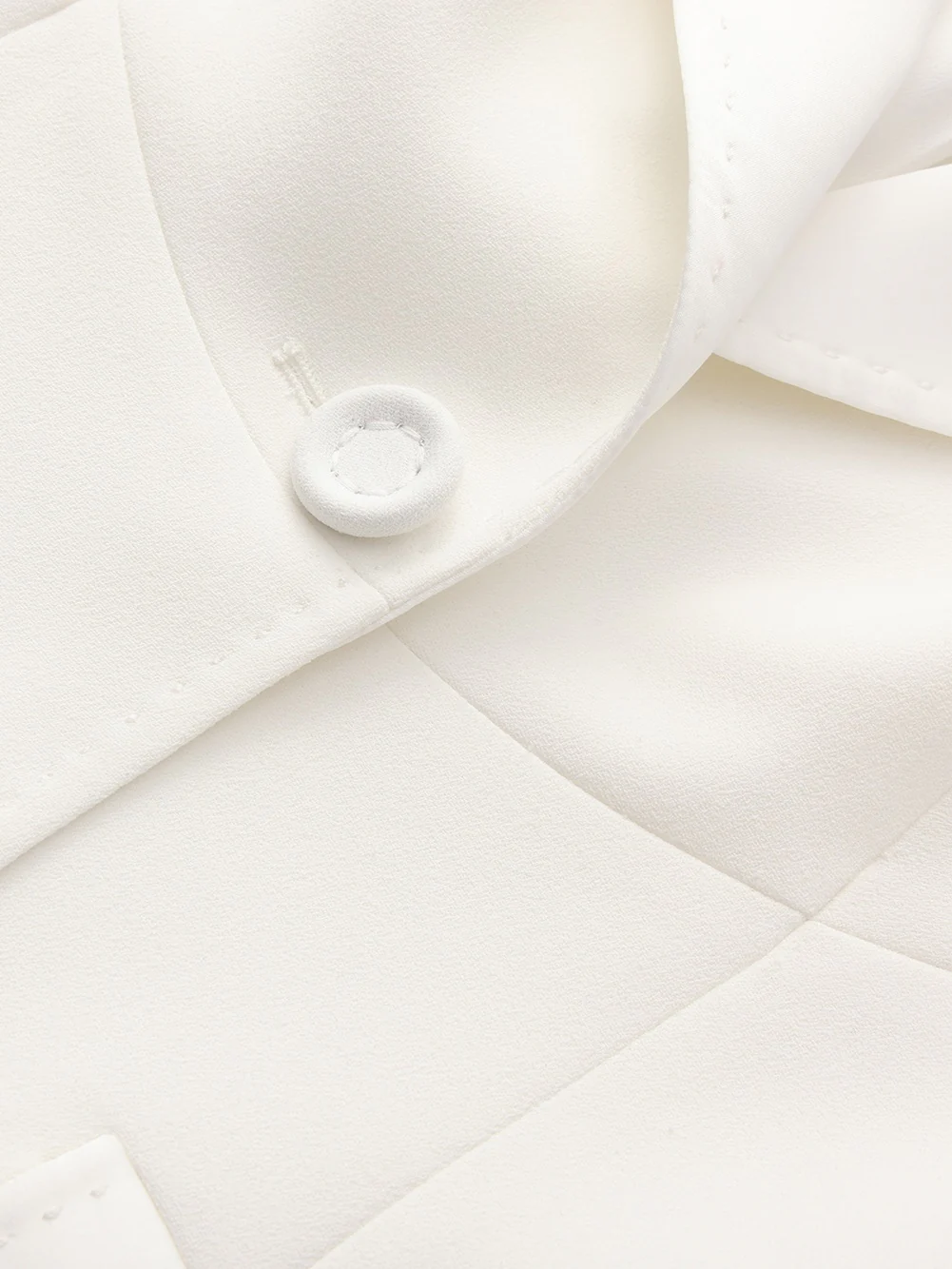 Yvette Satin Lapel Tailored White Blazer - Image 8