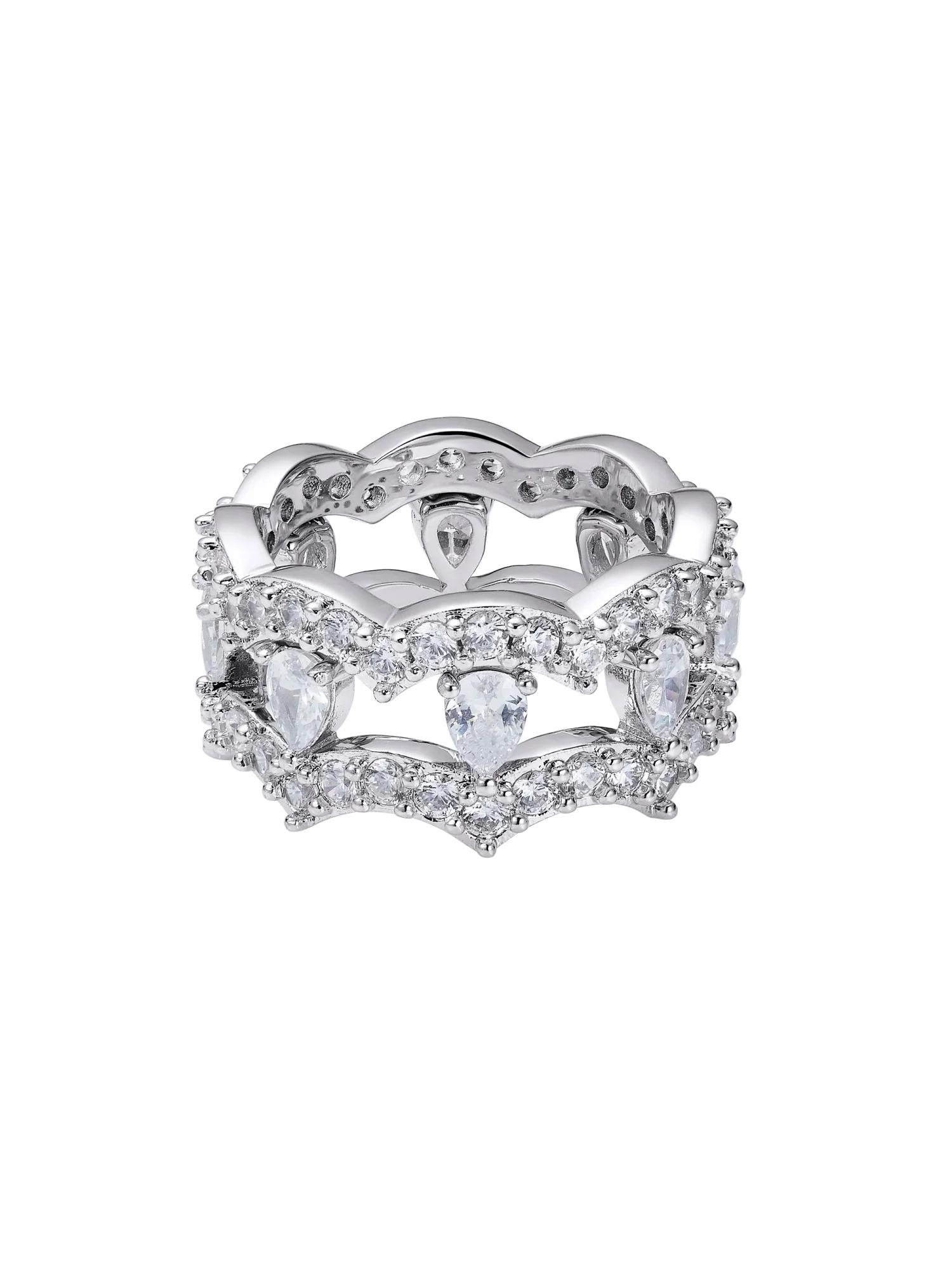 Yvette Stackable Pear Cut Crystal Ring Set