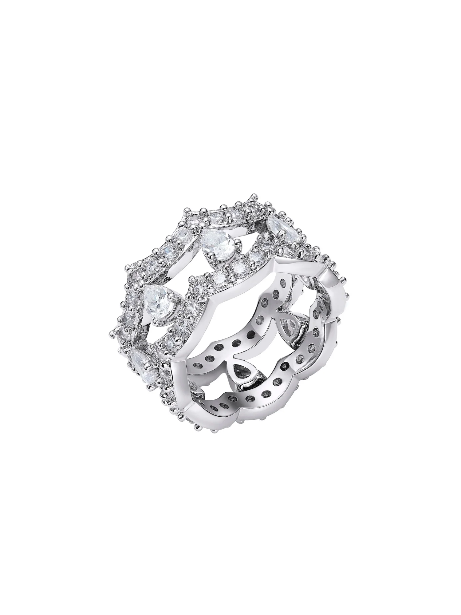 Yvette Stackable Pear Cut Crystal Ring Set - Image 6