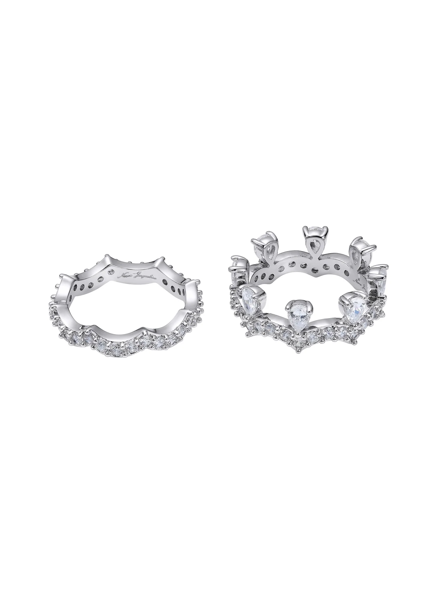 Yvette Stackable Pear Cut Crystal Ring Set - Image 8